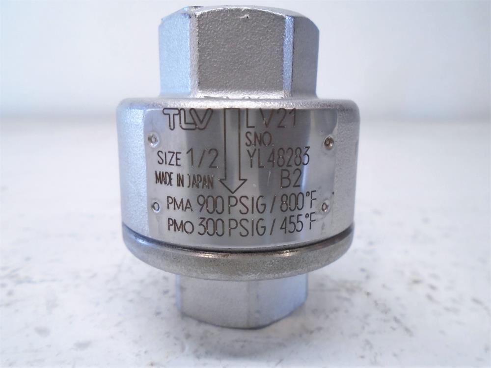 TLV 1/2" NPT Thermostatic Steam Trap LV21, Stainless Steel